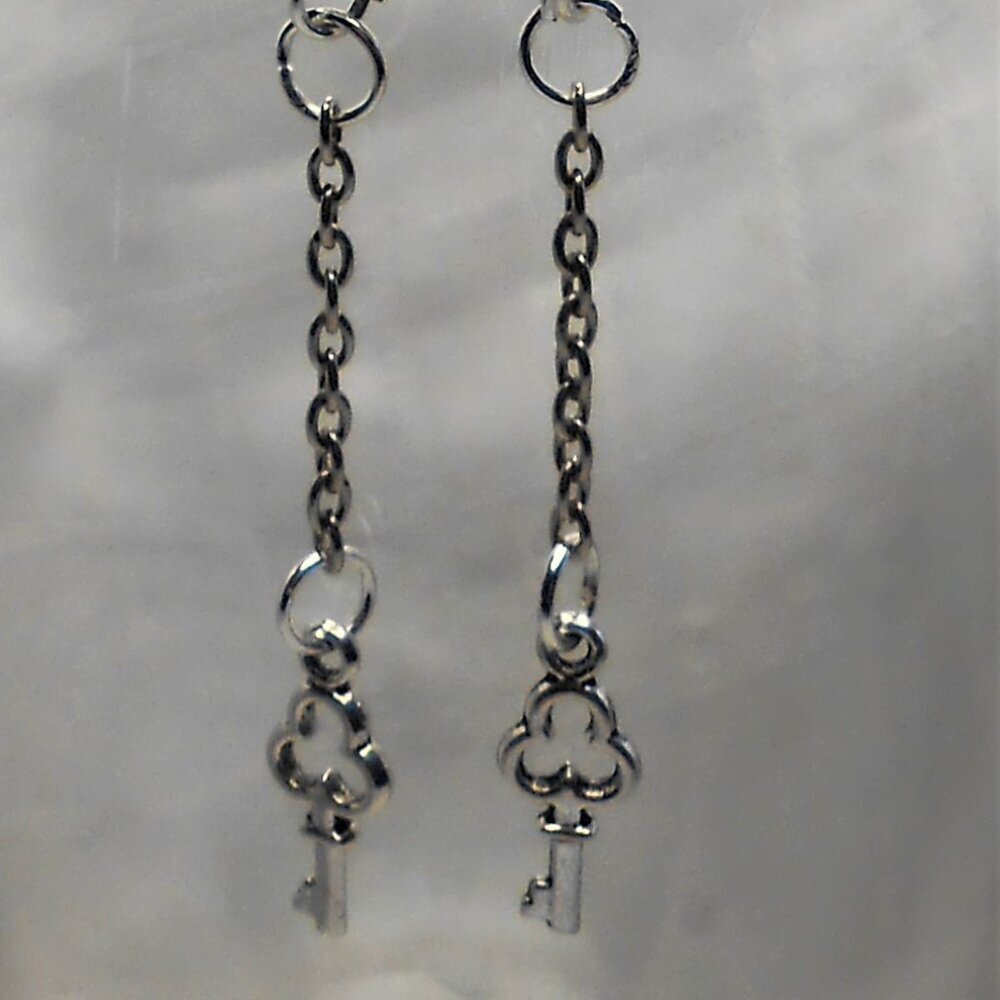 No340 Handmade earrings with Tibetan silver charms, glass, frosted glass beads